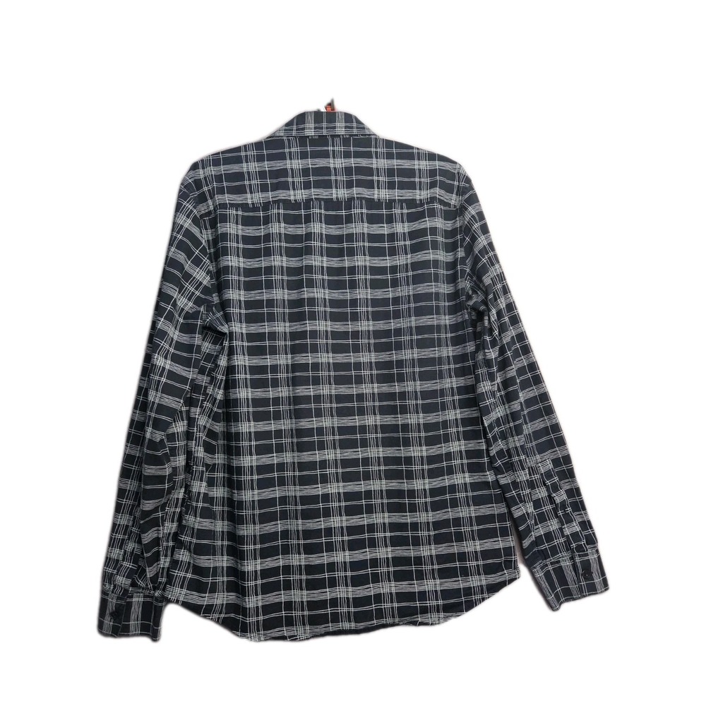 Armani Exchange Men's Long Sleeve Button Down Shirt Slim Fit Navy Blue Sz L - Picture 3 of 12